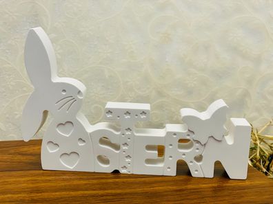 Handgefertigter Deko-Schriftzug „Ostern“ - Zeitloses Design aus Gießpulver
