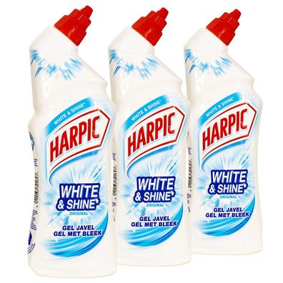 3x HARPIC White & Shine Original WC-Reiniger 750ml