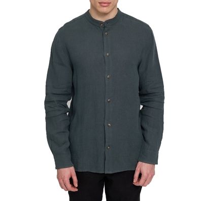 MAZINE Hemd Leinen Stand Collar Linen bottle