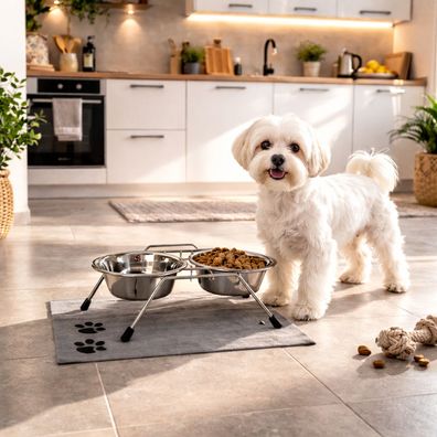 Edelstahl Hunde Katzen Napf / Fressnapf / Futternapf Ø10cm Tiernahrung 2x10cm