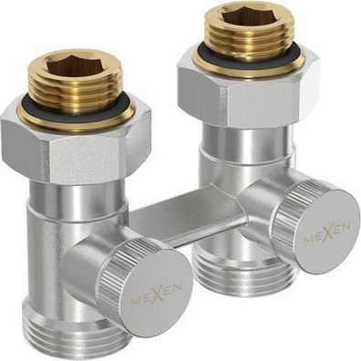 Mexen Heizkörperventil zweirohr DN50, gerade 1/2"x3/4", Nickel - W912-012-01