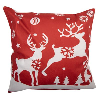 Clayre & Eef Kissenbezug 45x45 cm Rot Polyester (Gr. 45x45 cm)
