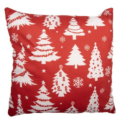 Clayre & Eef Kissenbezug 45x45 cm Rot Polyester (Gr. 45x45 cm)