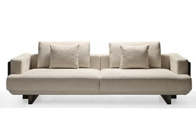 Beige modernes 3-Sitzer Sofa aus Textil