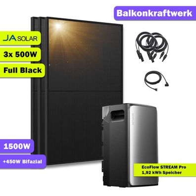 1500W Balkonkraftwerk mit Ecoflow Stream PRO 1920Wh Solarspeicher – All-in-On