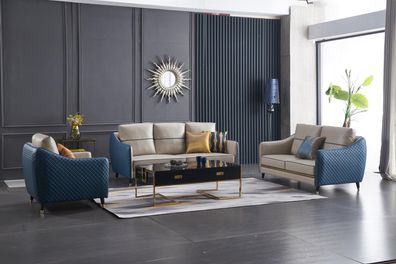 Design Klassiker Chesterfield Big xxl 3 Sitzer Couch Leder Textil Sofas Couchen