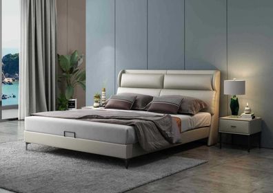 Hochwertiges Luxus Doppel Bett Betten Polster Design Ehe Hotel Leder Textil Neu