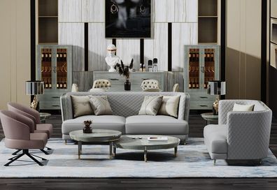 Sofagarnitur 3 + 2 Sitzer Sofa Sitz Couch Polster Garnitur Moderne Couchen Relax