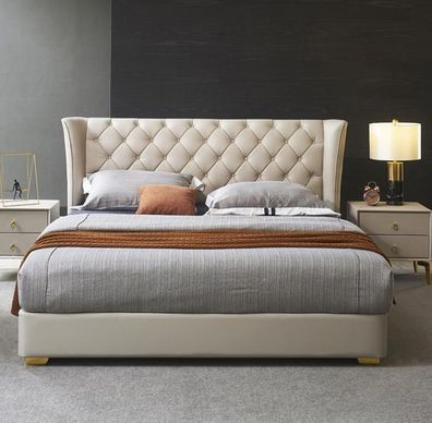 Chesterfield Design Bett Schlafzimmer Kunstleder Polster 180x200 Neu