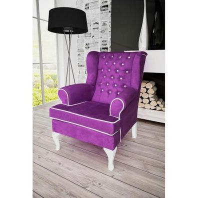 Leder Chesterfield-Sessel modern in Schwarz