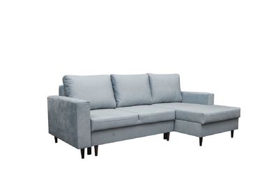 Graue Sofa Designer mit Bettfunktion Wohnlandschaft Schlafsofa Ecksofa Couch