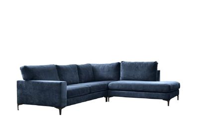 Blaues Sofa Designer Sofa Ecksofa Couch Wohnlandschaft Stoff Textil Möbel Gruppe