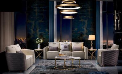 Sofagarnitur Couch Sofa Polster 321 Sitzer mit Couchtisch Couchen Luxus Möbel