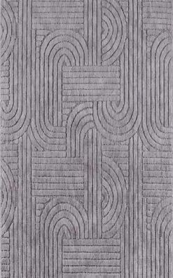 Grau Teppich Abstraktes Geometrisches Muster Kurzflor Wohnzimmerteppich