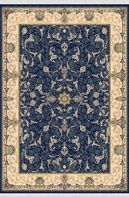 Orientteppich Kunstteppich Klassisch Vintage Kurzflor Teppich Blau Beige 150x233