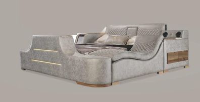 Multifunktions Bett Regal Schrank USB Ladestation Lift TV Textil Betten 180x200