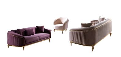 Sofagarnitur Sofa 3 + 1 + 1 Sitzer Wohnzimmer Set 3tlg Sofas Modern Beige Stil