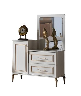 Schlafzimmer Set Schminktisch + Spiegel Kosmetiktisch Make-up Tisch Weiß 2tlg