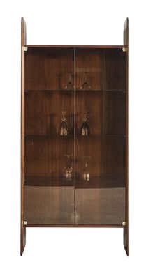 Modern Vitrine Wohnzimmer Braun Glasvitrine Hochwertig Vitrinenschrank