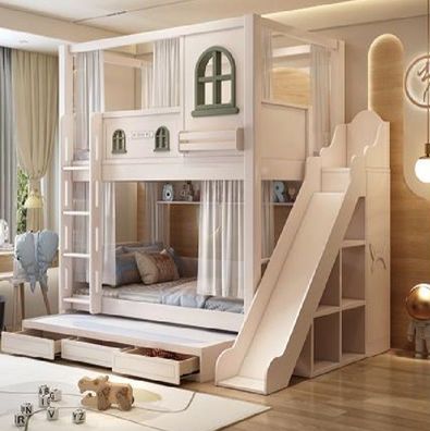 Doppelstockbett Kinderbett Jugendbett Stockbett Etagenbett Holz mit Rutsche