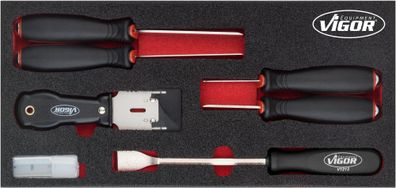 VIGOR Schaber Satz ? V5017 ? 16-teilig ? Anzahl Werkzeuge: 16