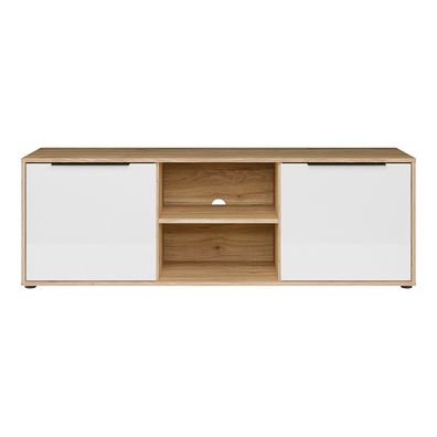 Fernsehschrank ORKNEY OKYT131-Q344 Tv - Lowboard 153 cm - Eiche Mauvella/Weiß Glanz