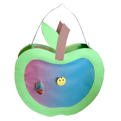 Laternen Bastelset Apfel mit Wurm von Prell, 4 Stück