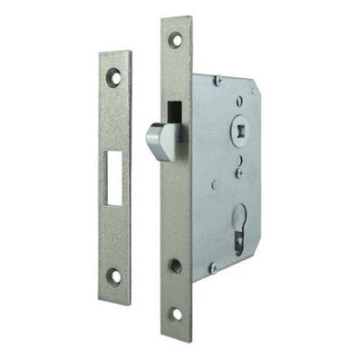 Bever Schiebetürschloss 139 P mit Hakenfalle PZW Dornmaß 55 mm mit Schließblech