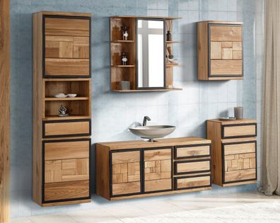 Bad komplett 5-tlg. 'Timbero 2' Eiche massiv hängend oder stehend