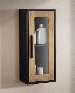 Badoberschrank 30x70cm 'Namibia' Eiche & Mango schwarz