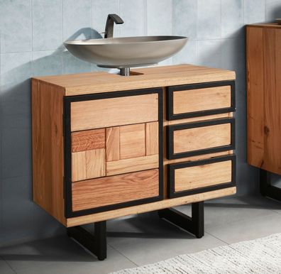 Waschbeckenunterschrank 68x64cm 'Timbero' Eiche massiv hängend oder stehend