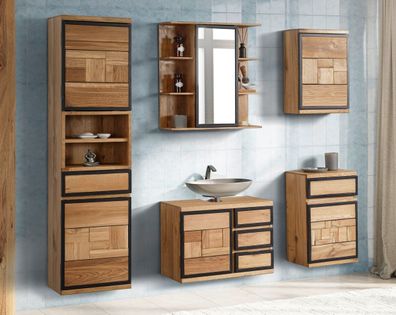 Bad komplett 5-tlg. 'Timbero 5' Eiche massiv hängend oder stehend