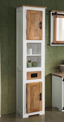 Badhochschrank 45x185cm 'Slyder' Mango weiß & natur
