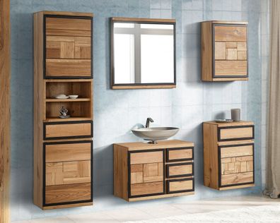 Bad komplett 5-tlg. 'Timbero 4' Eiche massiv hängend oder stehend