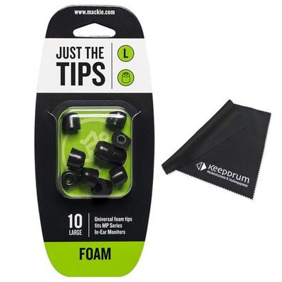 Mackie Öhrstöpsel für In-Ear Kopfhörer Größe L mit Tuch