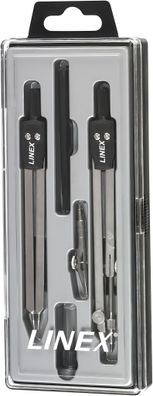 LINEX 25 Zirkel-Set inkl. Einsatz mit Kniegelenk, Stechzirkel
