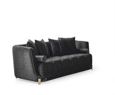 Polstersofa Dreisitzgarnitur Dreisitzer 3er-Sofa Dreisitzcouch Sofa Schwarz