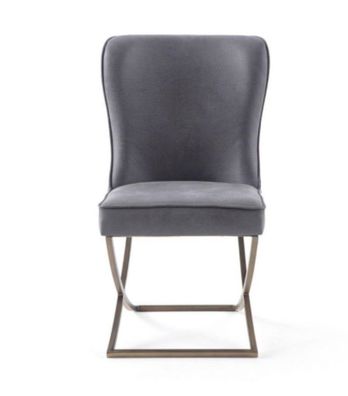 Grau Stuhl Sitzgelegenheit Esszimmer Chesterfield Stühle Sitz Textil Lehnstuhl