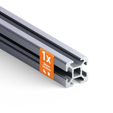 Tivendis Konstruktionsprofil 20x20 6 Nut 1 Stück 2 Meter Aluminium Alu Profil silber