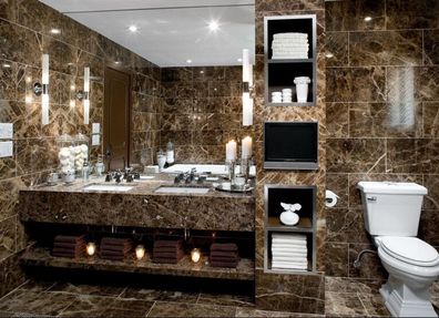 30x30 35m² Marmor Boden Naturstein Boden Belag Fliesen Dark Emperador Fliese Neu