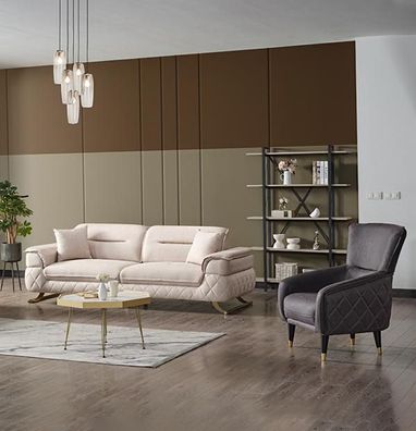 Sofa Polstergarnitur Sitzgarnitur Wohnlandschaft Lounge Couch Sitzgarnitur 2 + 1