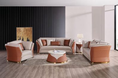 Couchen Sofas Polster Leder 32 Sitzer Sofagarnitur Set Designer Garnituren Neu