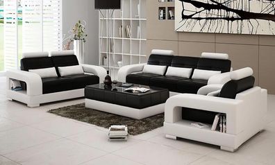 Ledersofa Couch Sofagarnitur 3 + 2 Garnitur Design Modern Sofa Sitzer Garnituren