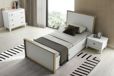 Garnitur Set Bett Nachttisch Kommode Schlafzimmer Jugendzimmer 3tlg. Möbel Neu