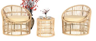 Garten Möbel Set 3tlg Sitzmöbel Garnitur Terrasse Couchtisch Sessel Hochwertiges