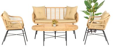 Garten Möbel Sitzmöbel Sofagarnitur Terrasse Tisch Sofa Couchtisch Modern 4tlg