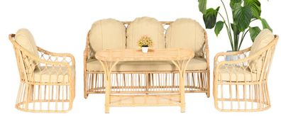 4tlg Moderne Gartenmöbel Sofa Sessel Couchtisch Veranda SofaGarnitur Lux Neu