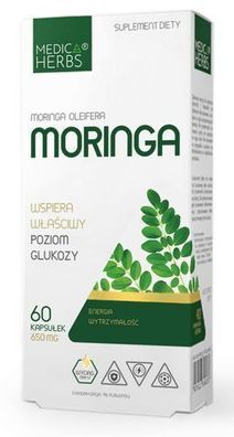 Medica Herbs Moringa Oleifera Extrakt Aus Blättern Blutzucker 650mg 60 Kapseln