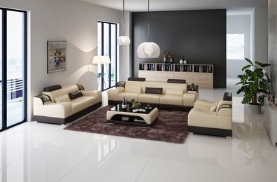 Design Couch Polster Sofas Leder Modern Sofagarnitur 3 Sitzer Dreisitzer Couchen