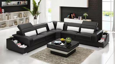 Ledersofa Couchen Design Wohnzimmer Günstige Polster Möbel Sitzgarnitur Sofa Neu
